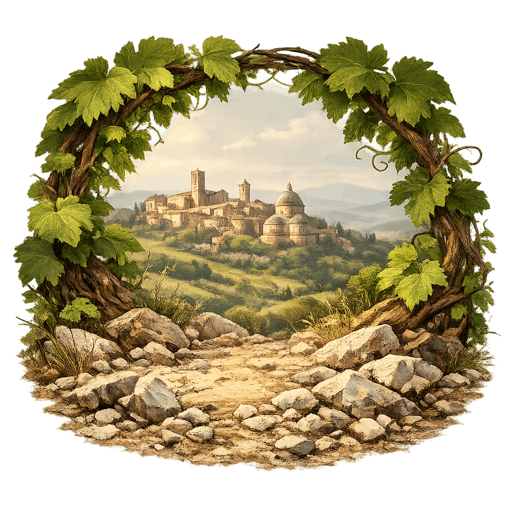 Detailed graphic of the Colli Martani wine region.