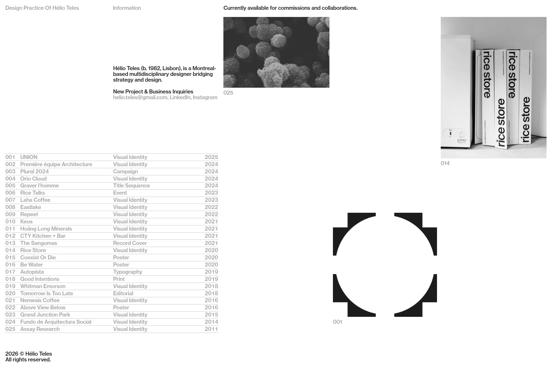 Screenshot of Hélio Teles website