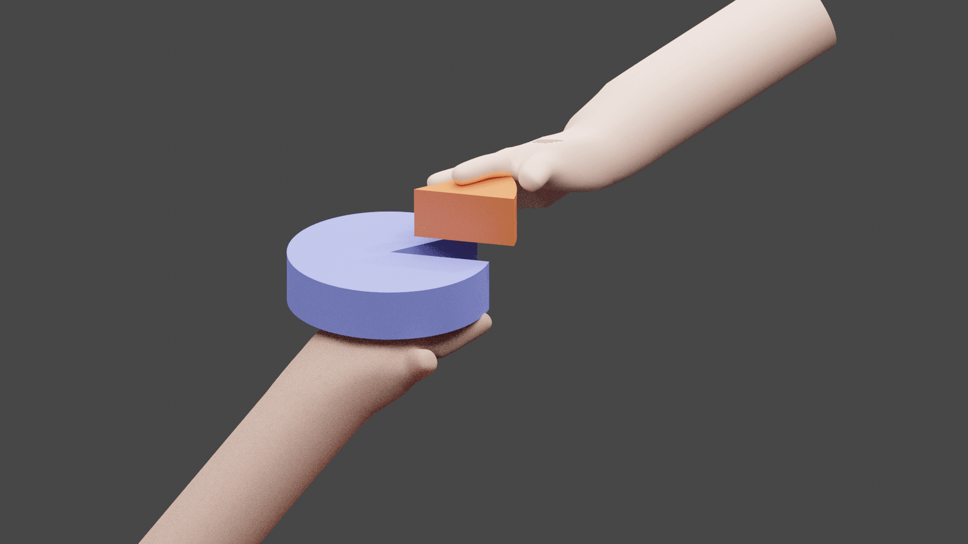 Hands 3D pie chart