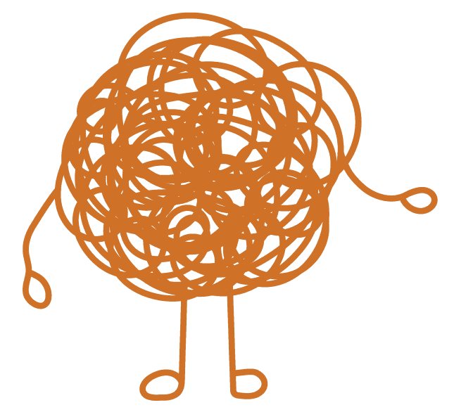 Orange confused character