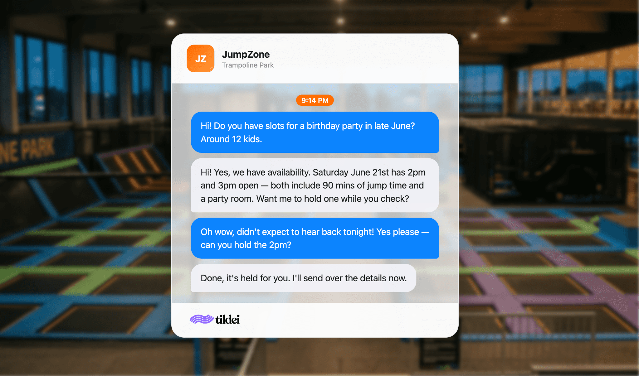 Trampoline Park Birthday Party Booking