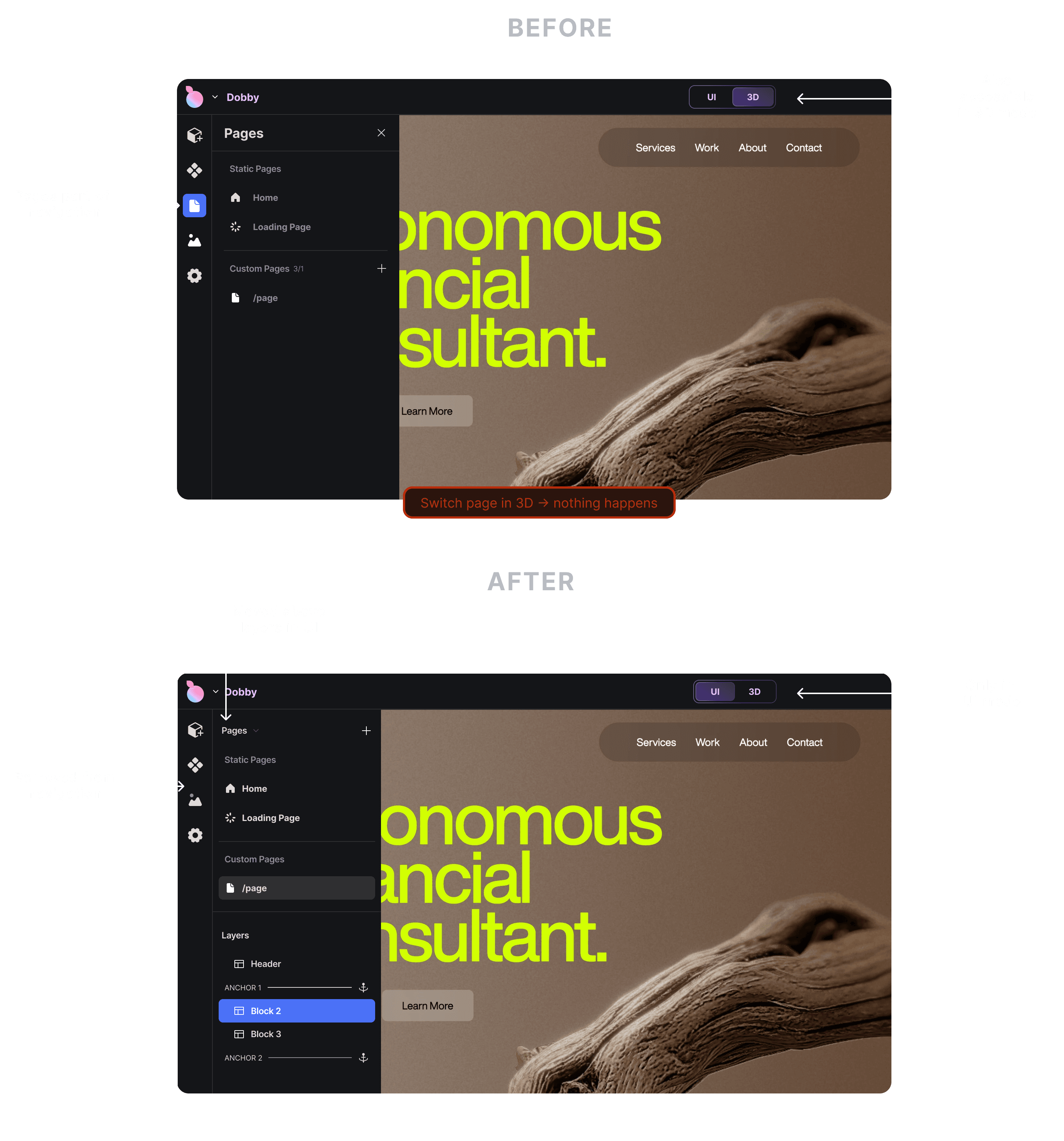 Pages structural problem