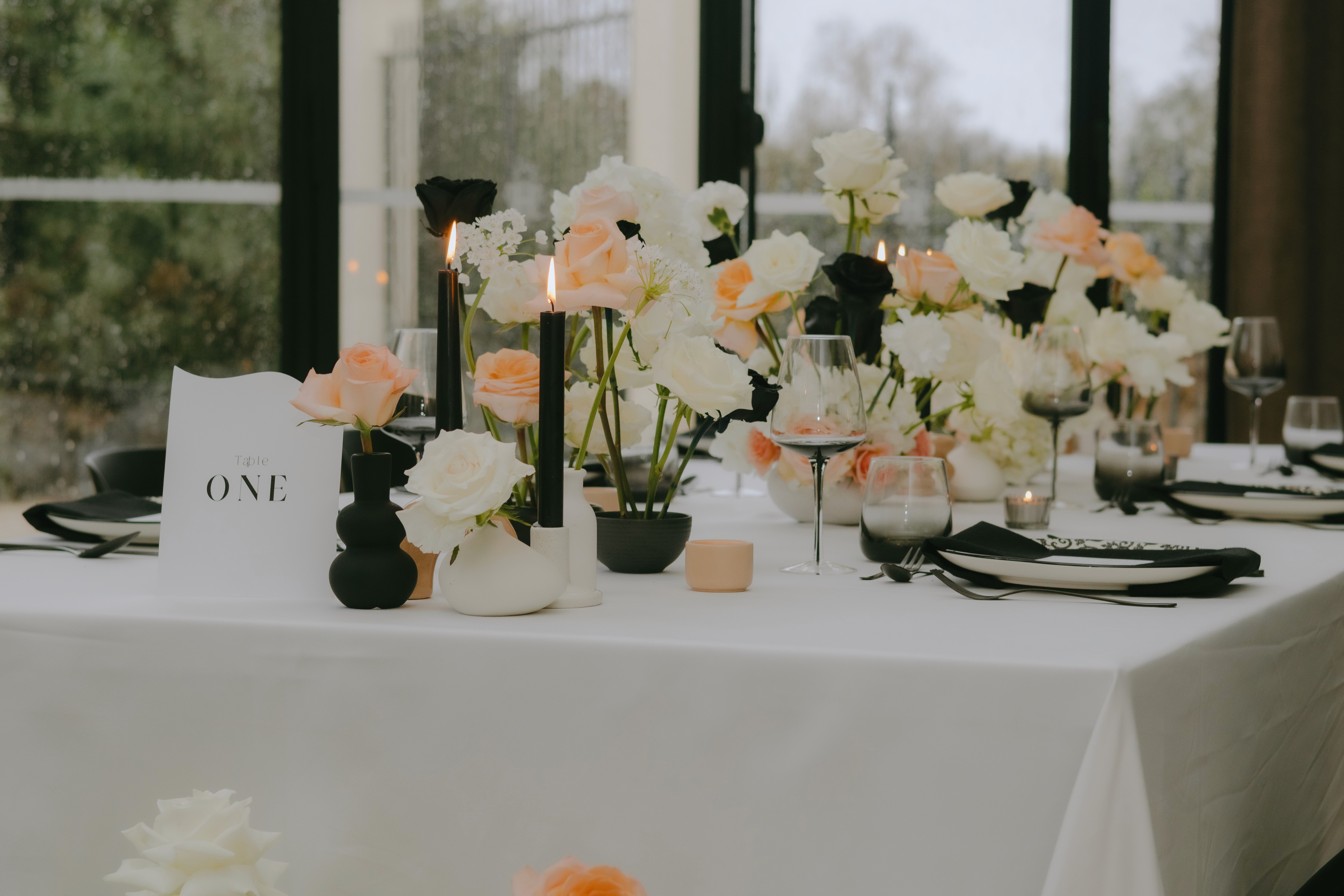 Bride and groom on a cliff