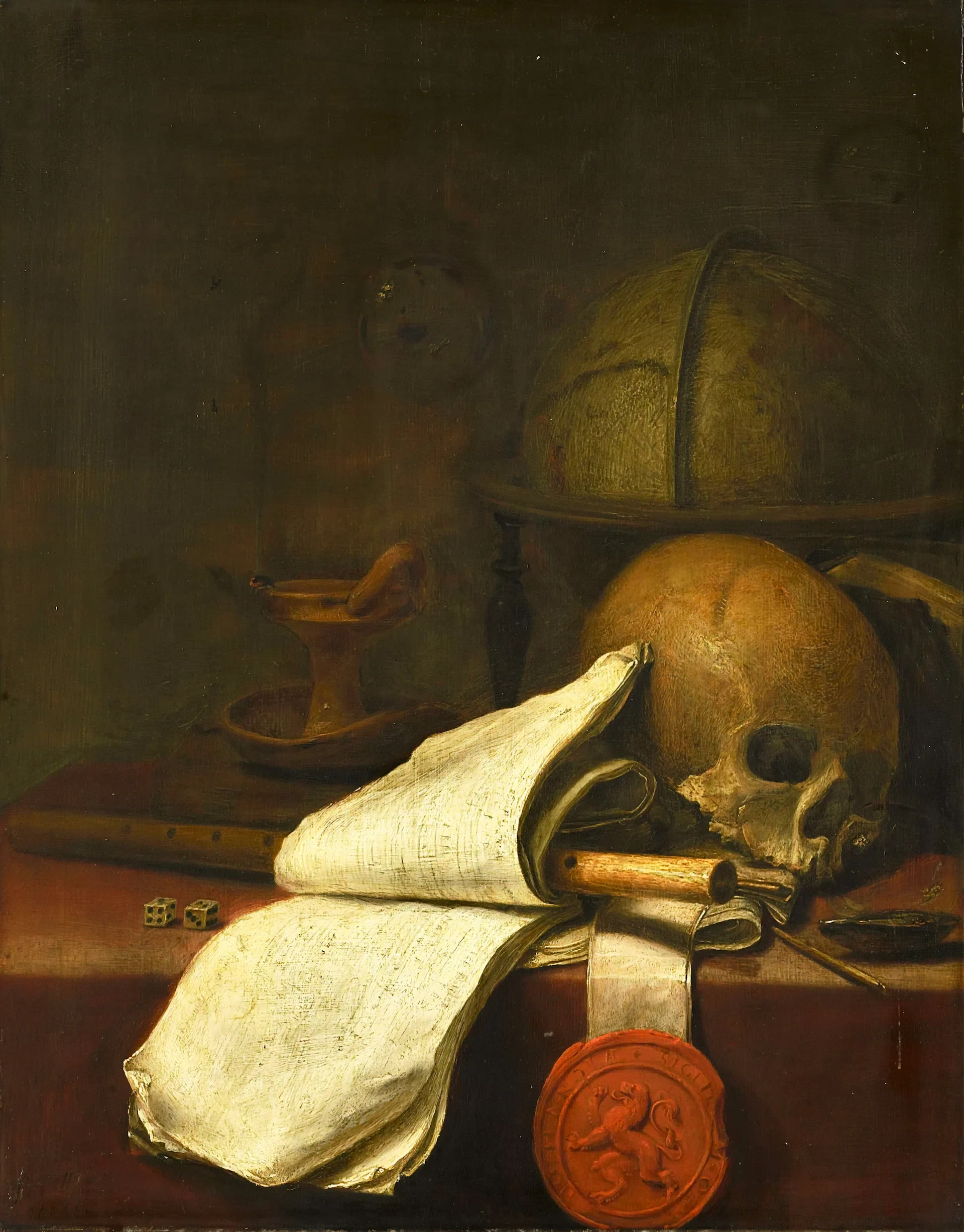 Vanitas with Skull and Celestial Globe
