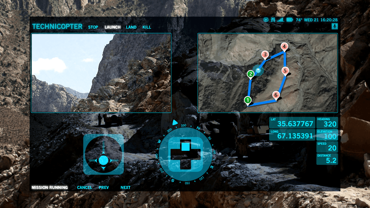 Drone waypoint monitor • AR/SmartGlass project • ODG