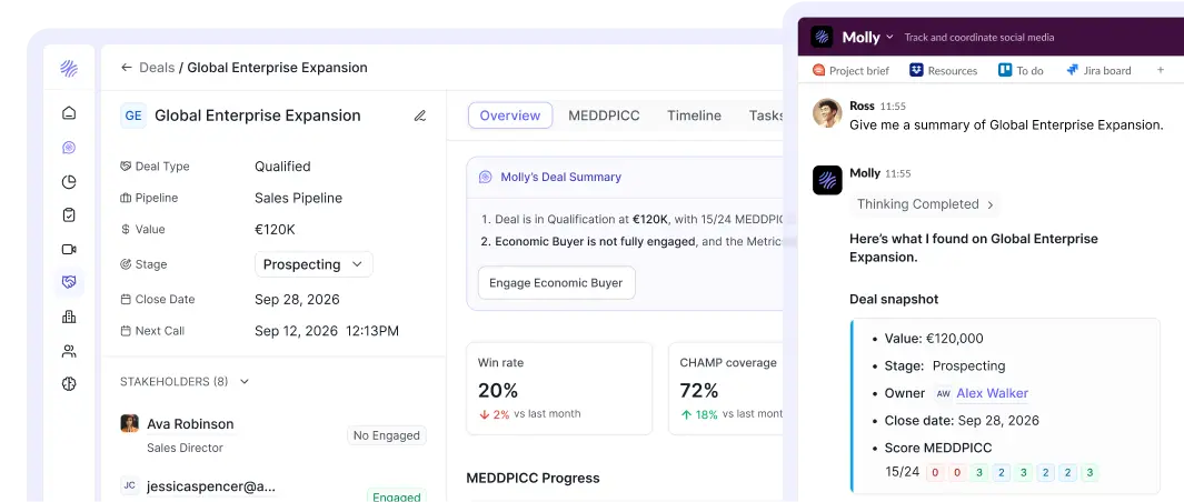 Slack and Webapp Deal summary