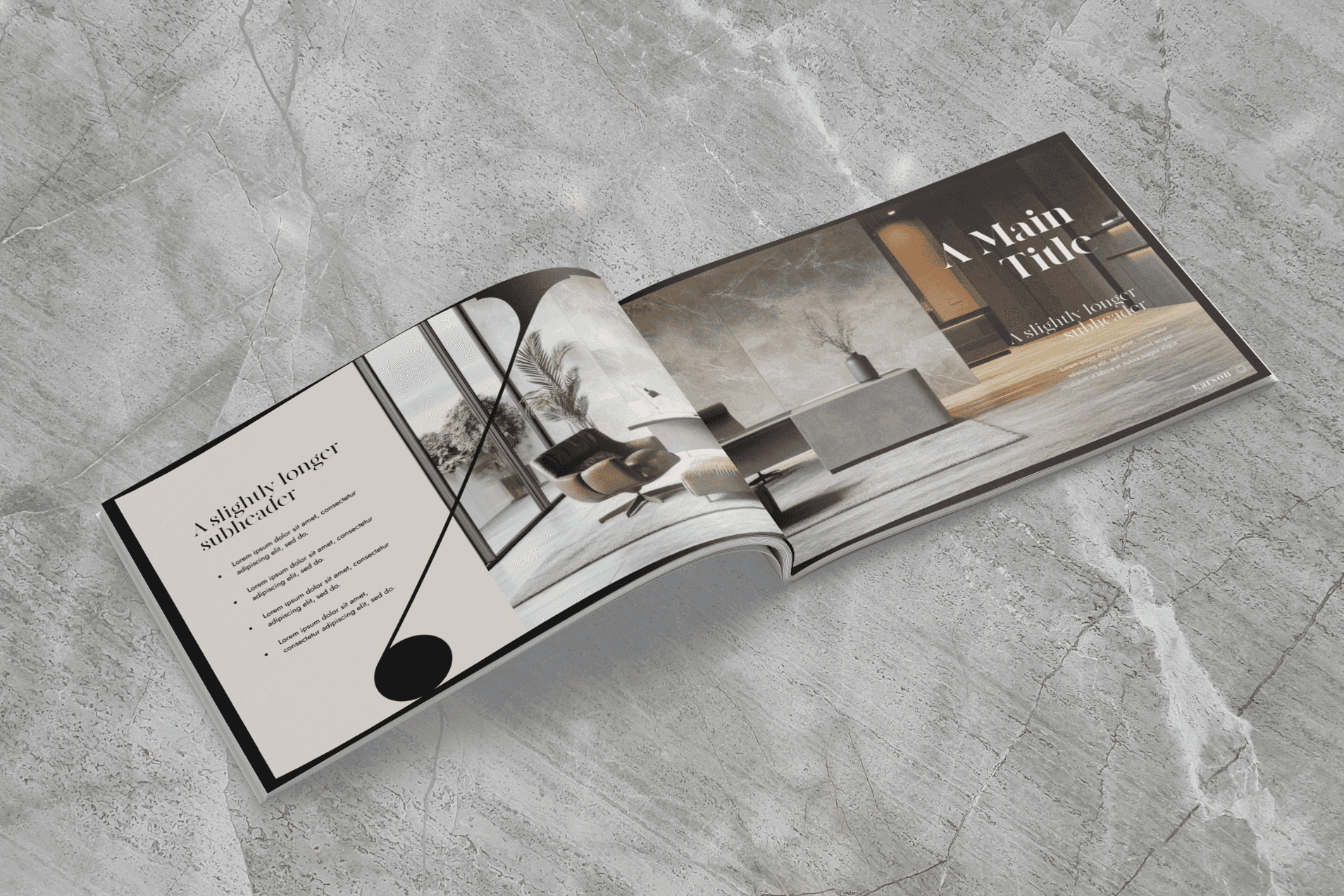 Concept layout for presentation design for karson living