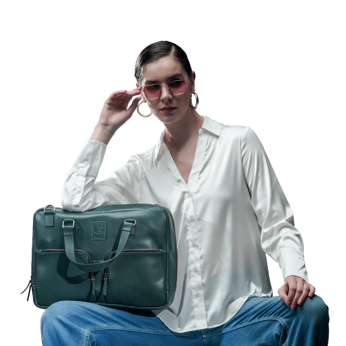 Lady with olive bag