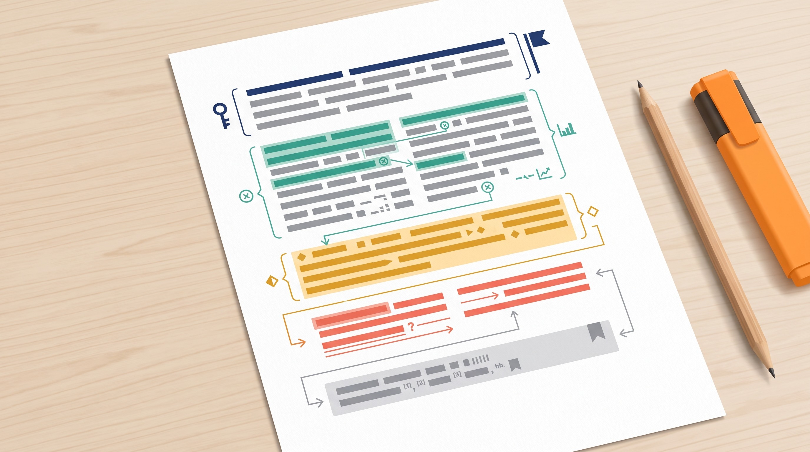 Research-paper passage annotated with claim, evidence, scope, qualifier, and citation