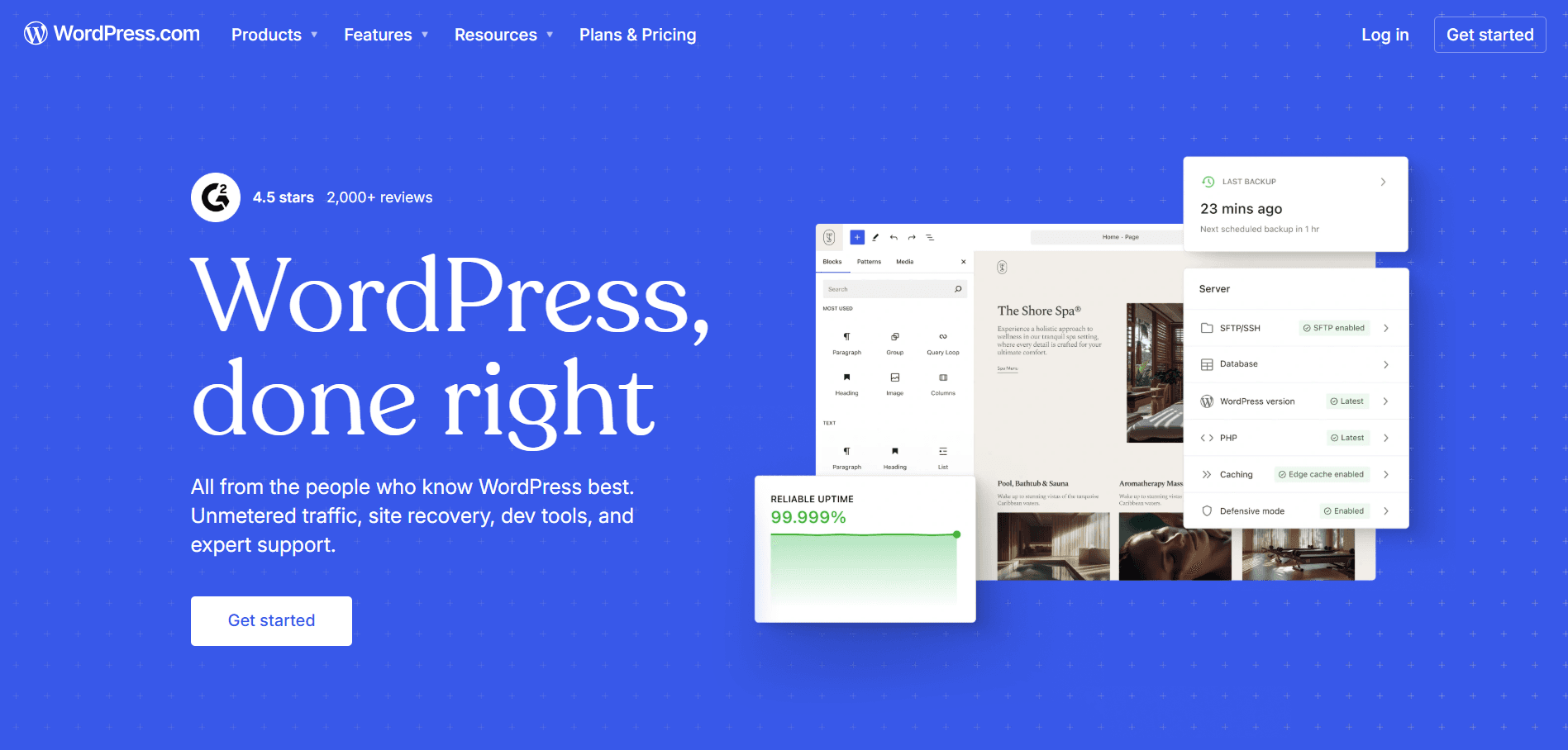 Homepage of WordPress website