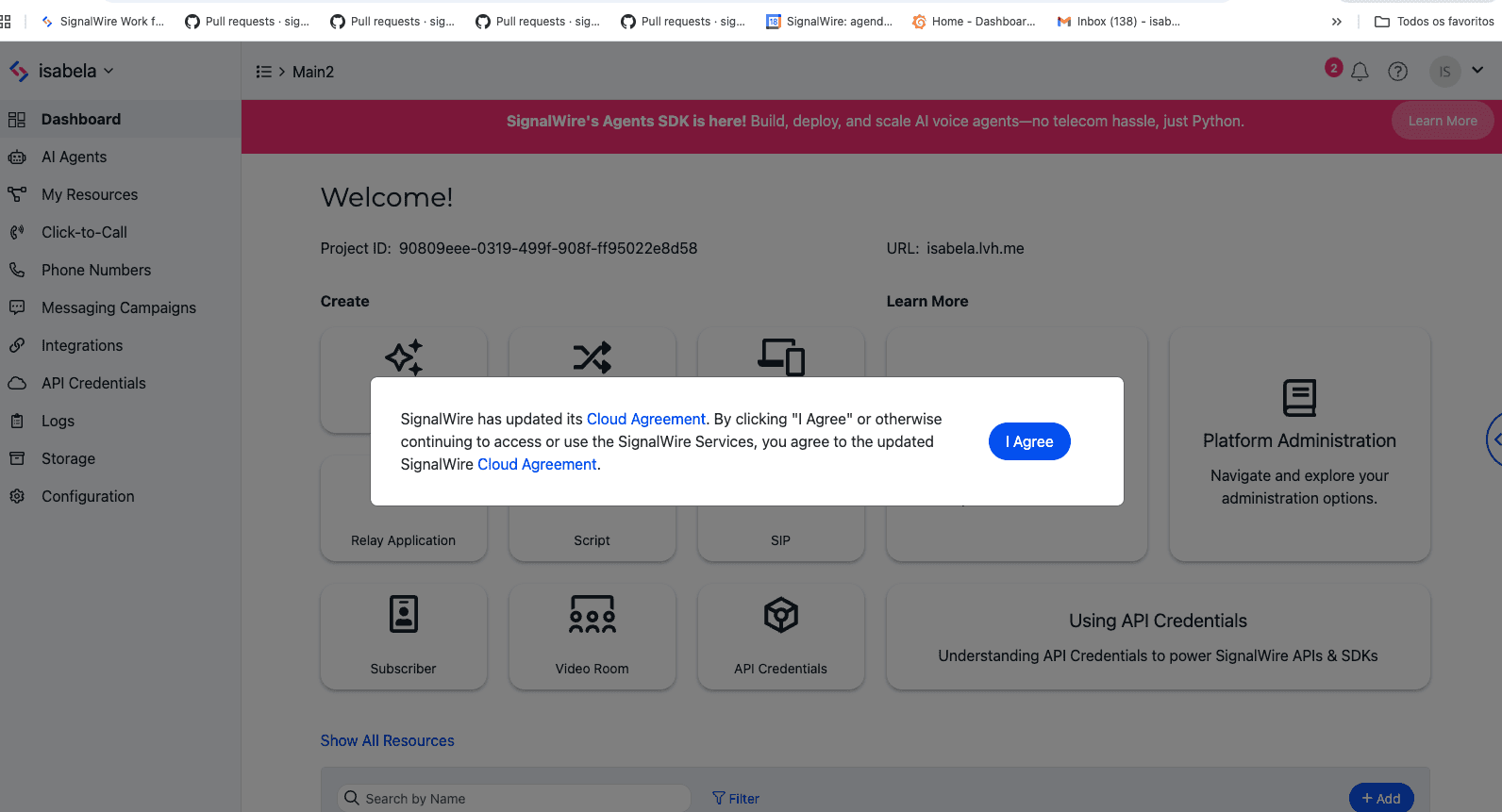 New Cloud Agreement in SignalWire Space