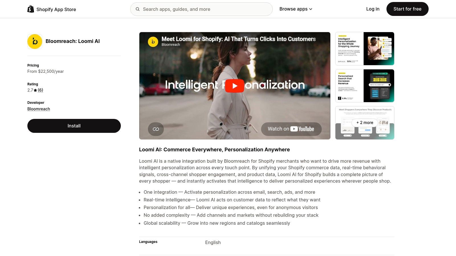 Bloomreach: Loomi AI for Shopify