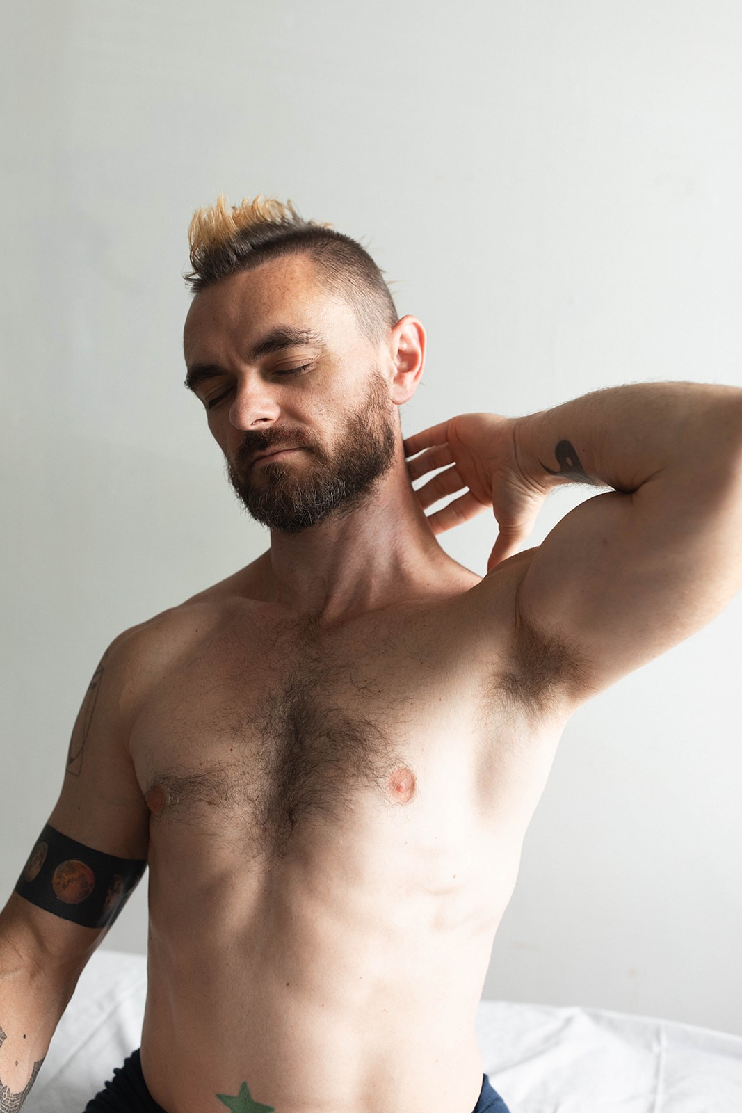 Client with neck pain receiving Rolfing from Ryan in Sacramento.