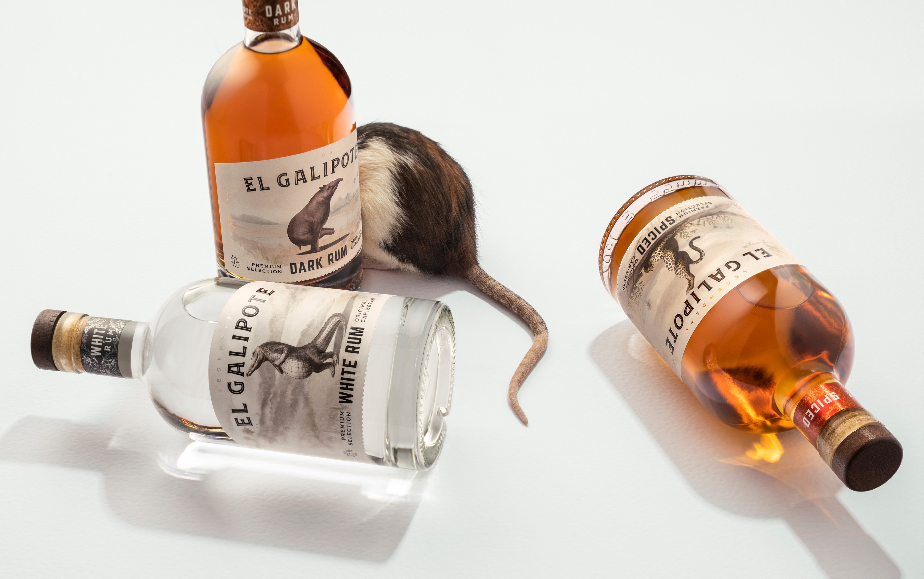 Detailed bottle label artwork with hand-drawn characters