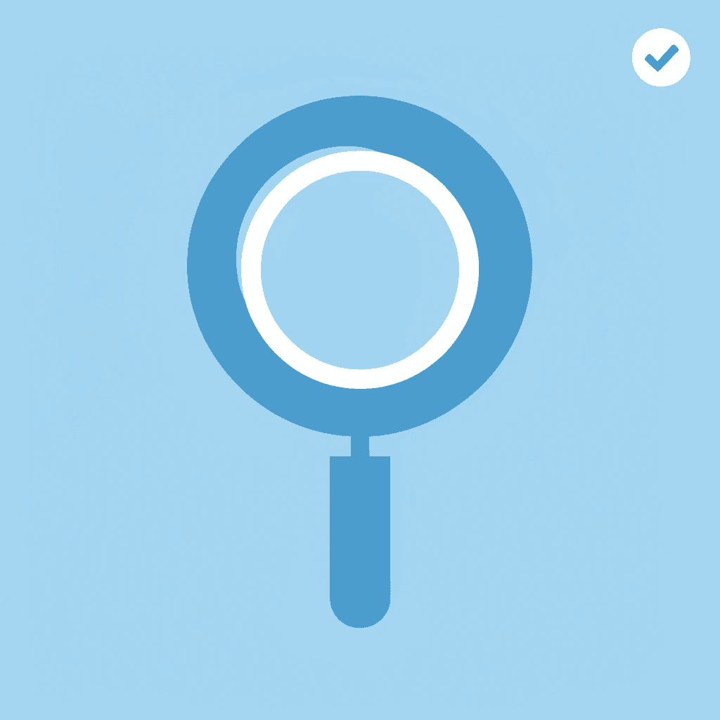 Magnifying glass icon representing deep analysis and verification of claims against source material