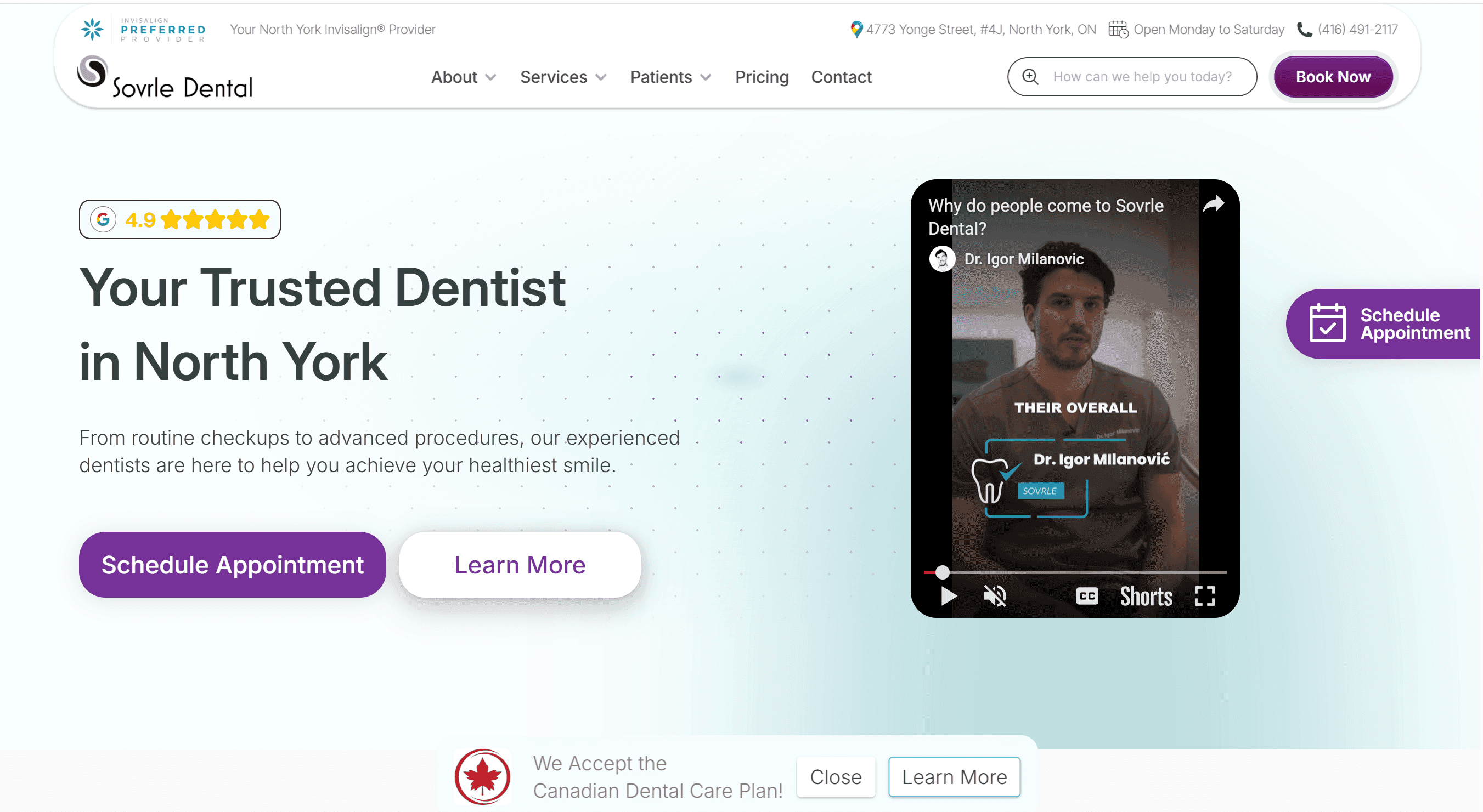 Sovrle Dental Homepage
