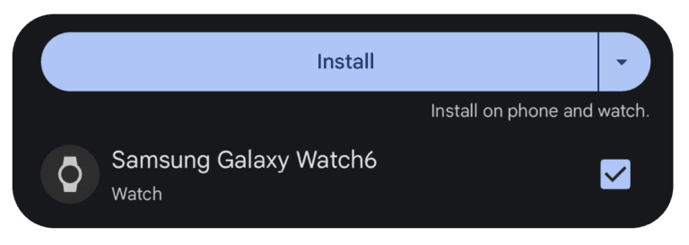 install play store button galaxy watch