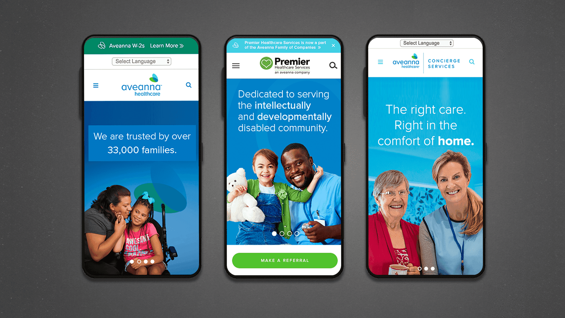 Website redesign for Aveanna Healthcare