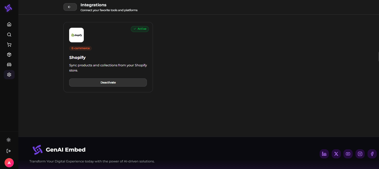 How to integrate Shopify with GenAIEmbed (Step by Step)