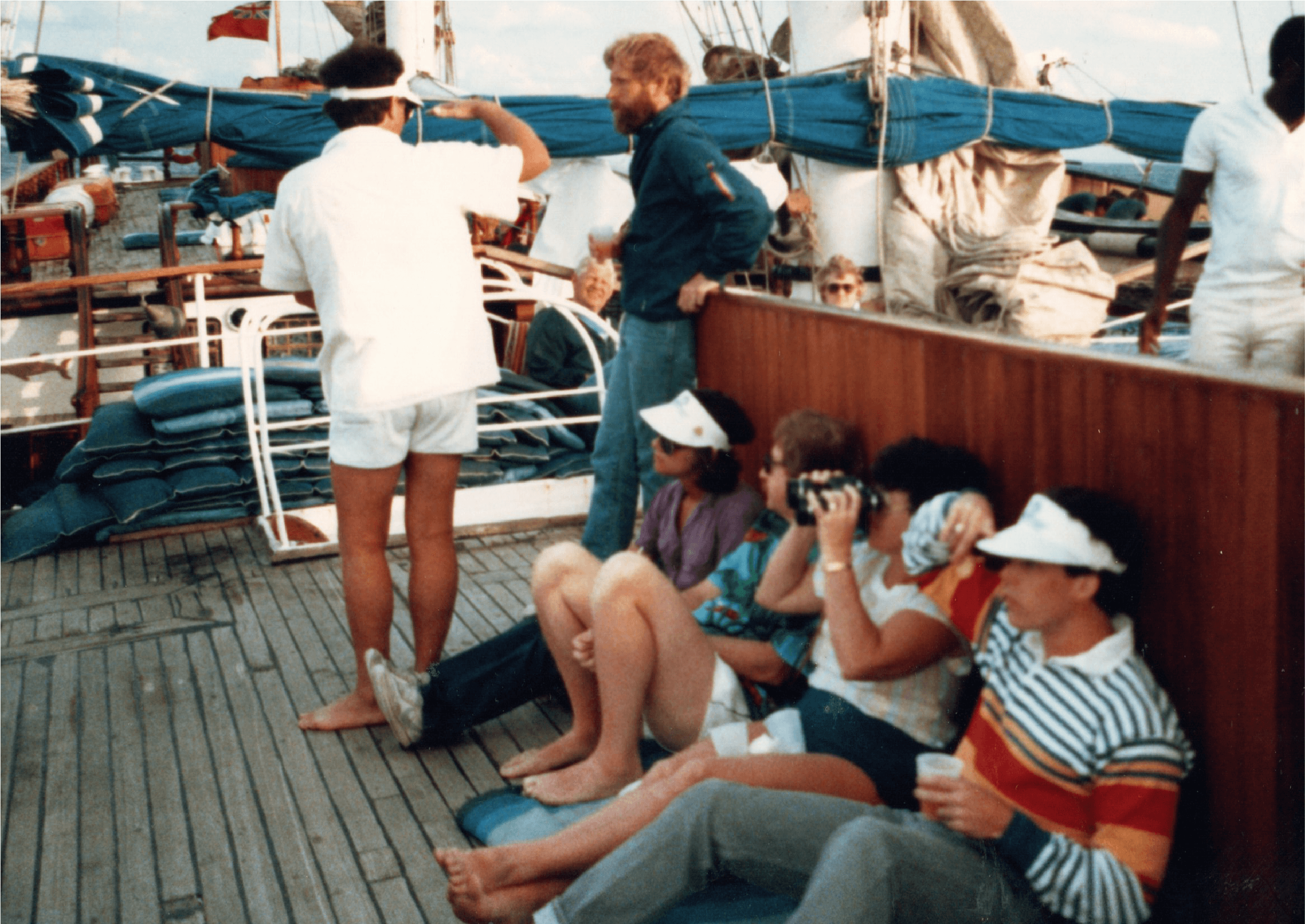 hanging out on deck of the SV Fantome