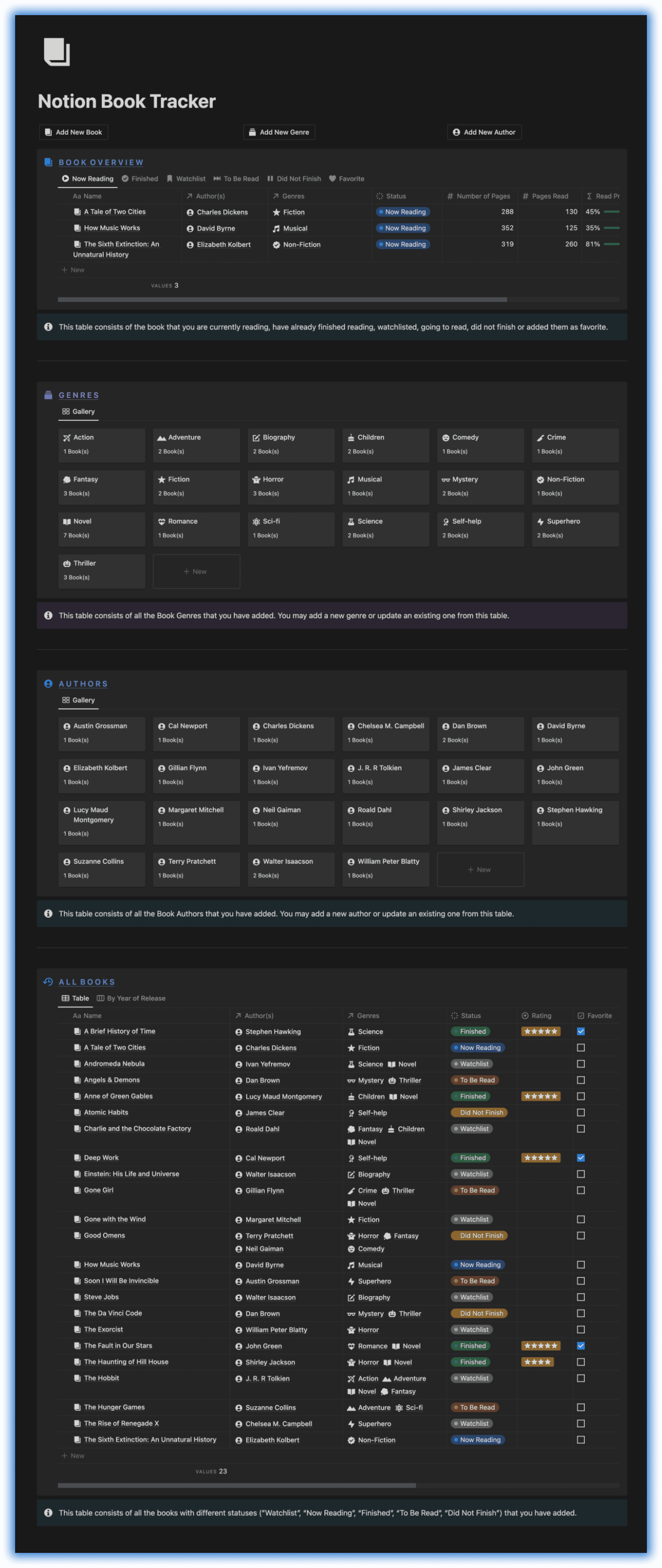 Notion Book Tracker