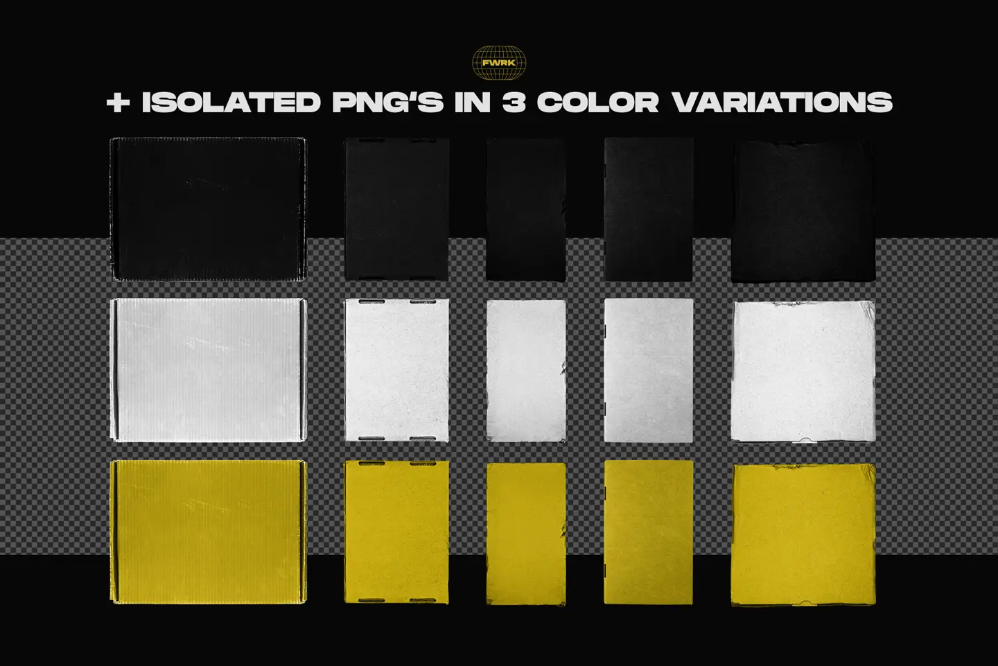 Carton box delivery mockups showing cardboard texture detail and 4K resolution preview