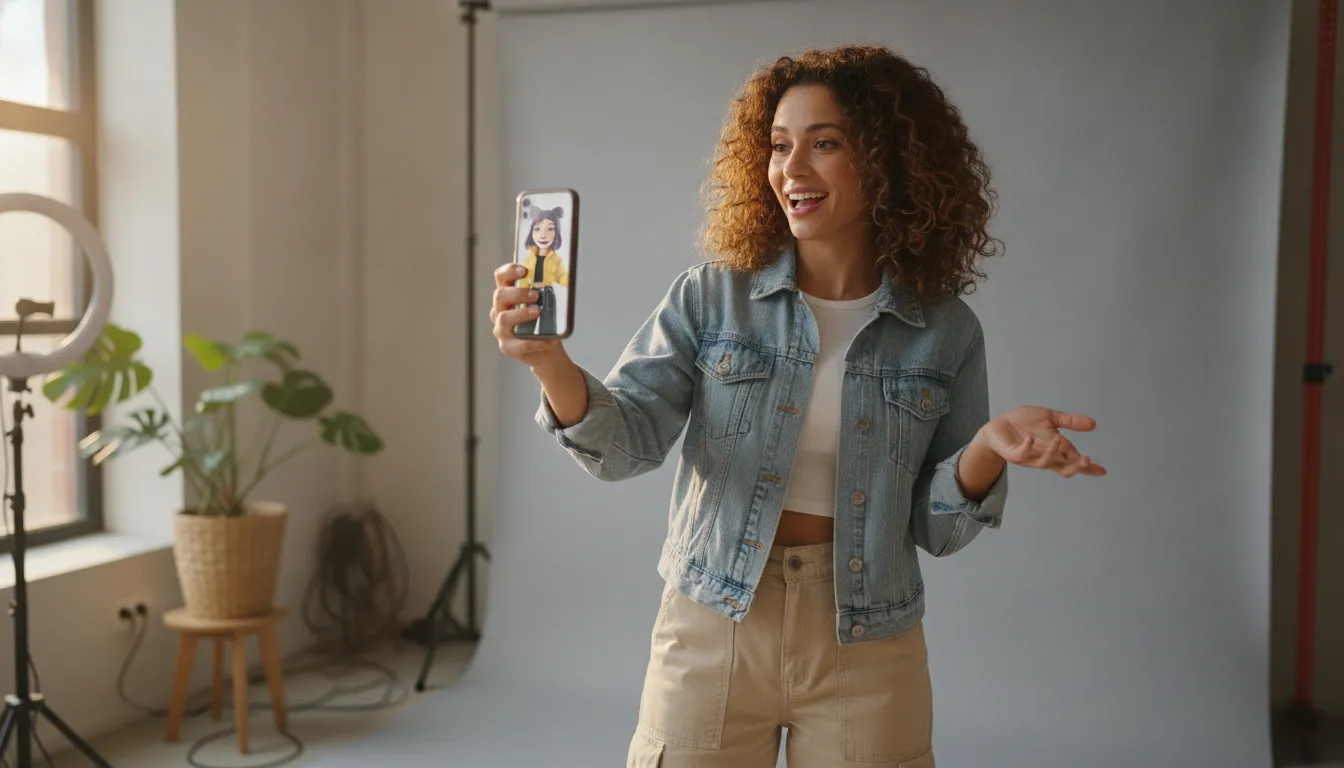 Creator mirroring a stylized avatar in real time