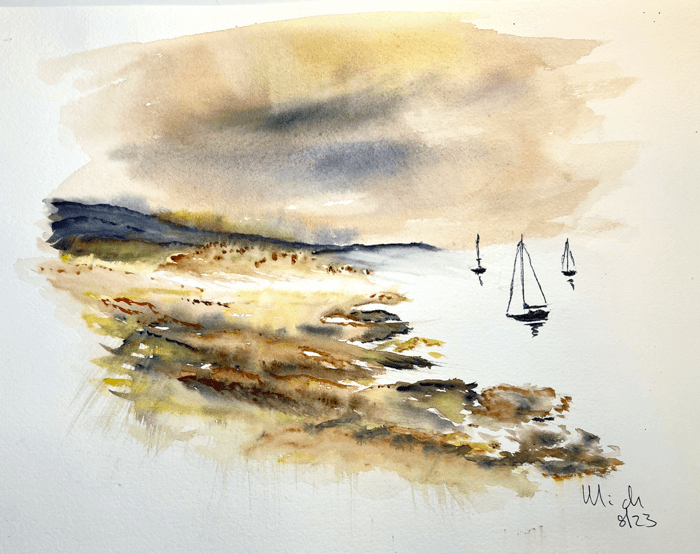 Jaggered Shore - 38/29cm - watercolour