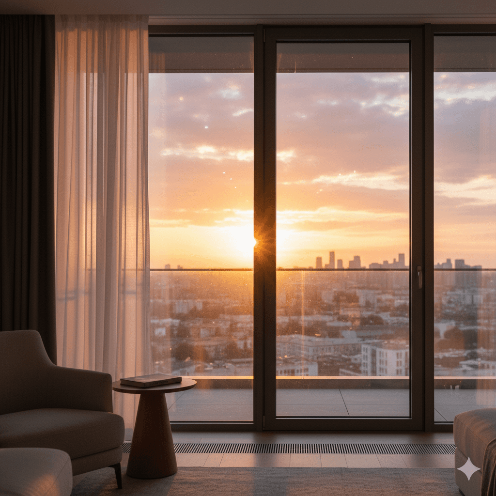 M3M The Address Noida: Double glazed window ensuring quiet home interior