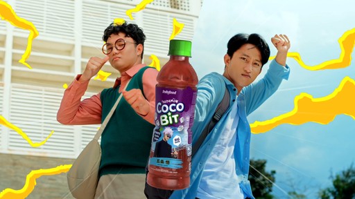Playful beverage commercial with two young men in stylized anime-inspired visual by Visual Producer Indonesia