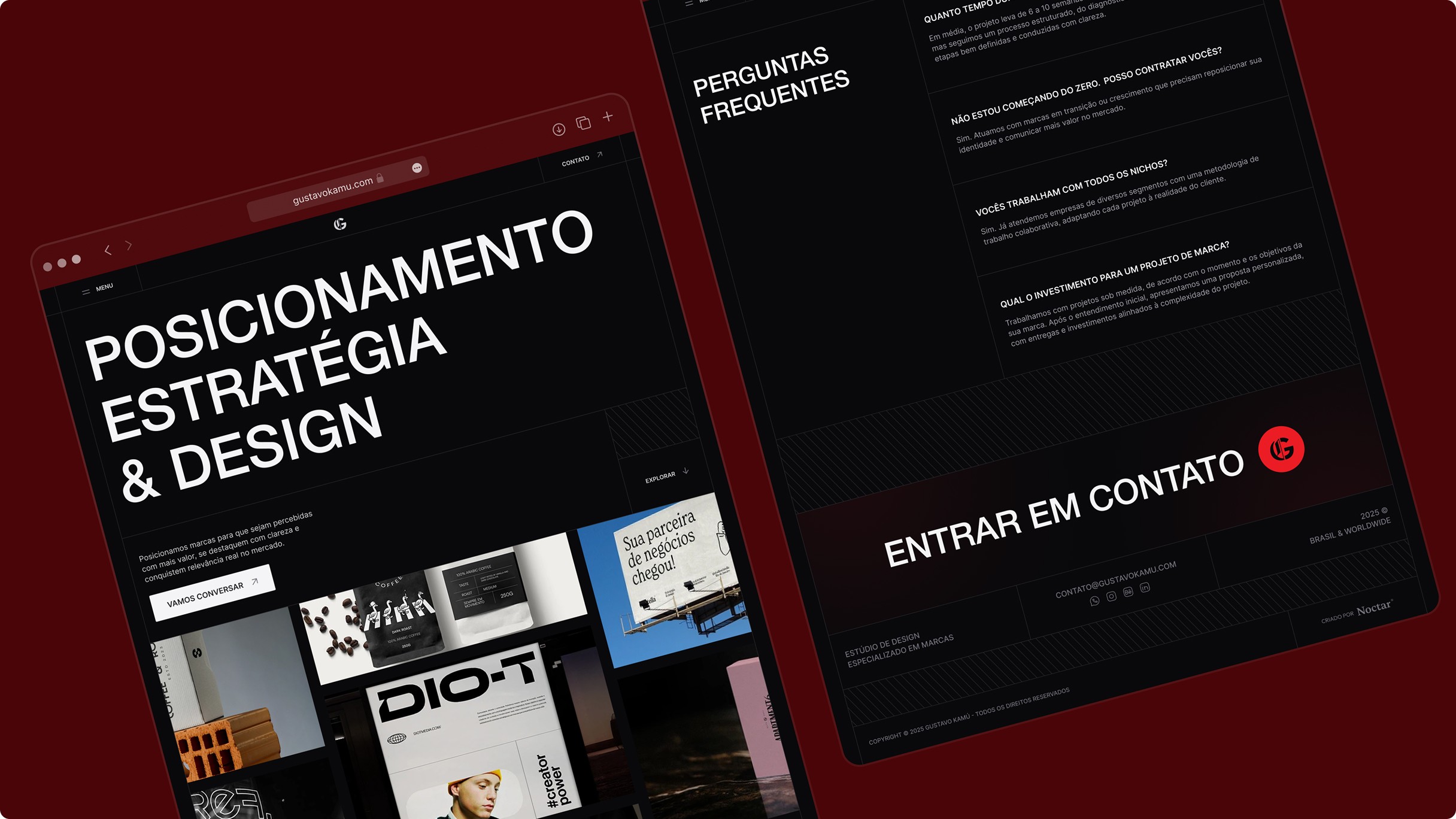 Mockup do site do Gustavo Kamú