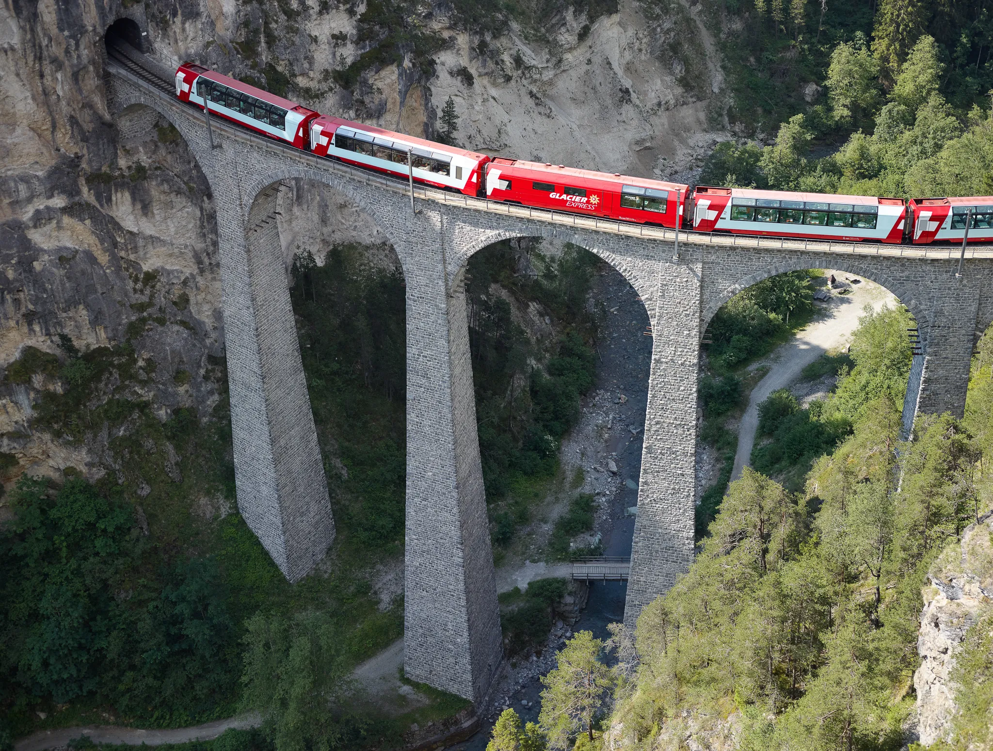 The route of the Glacier Express