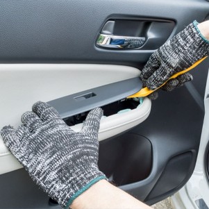 removing car door panel and trim to access door locking mechanism