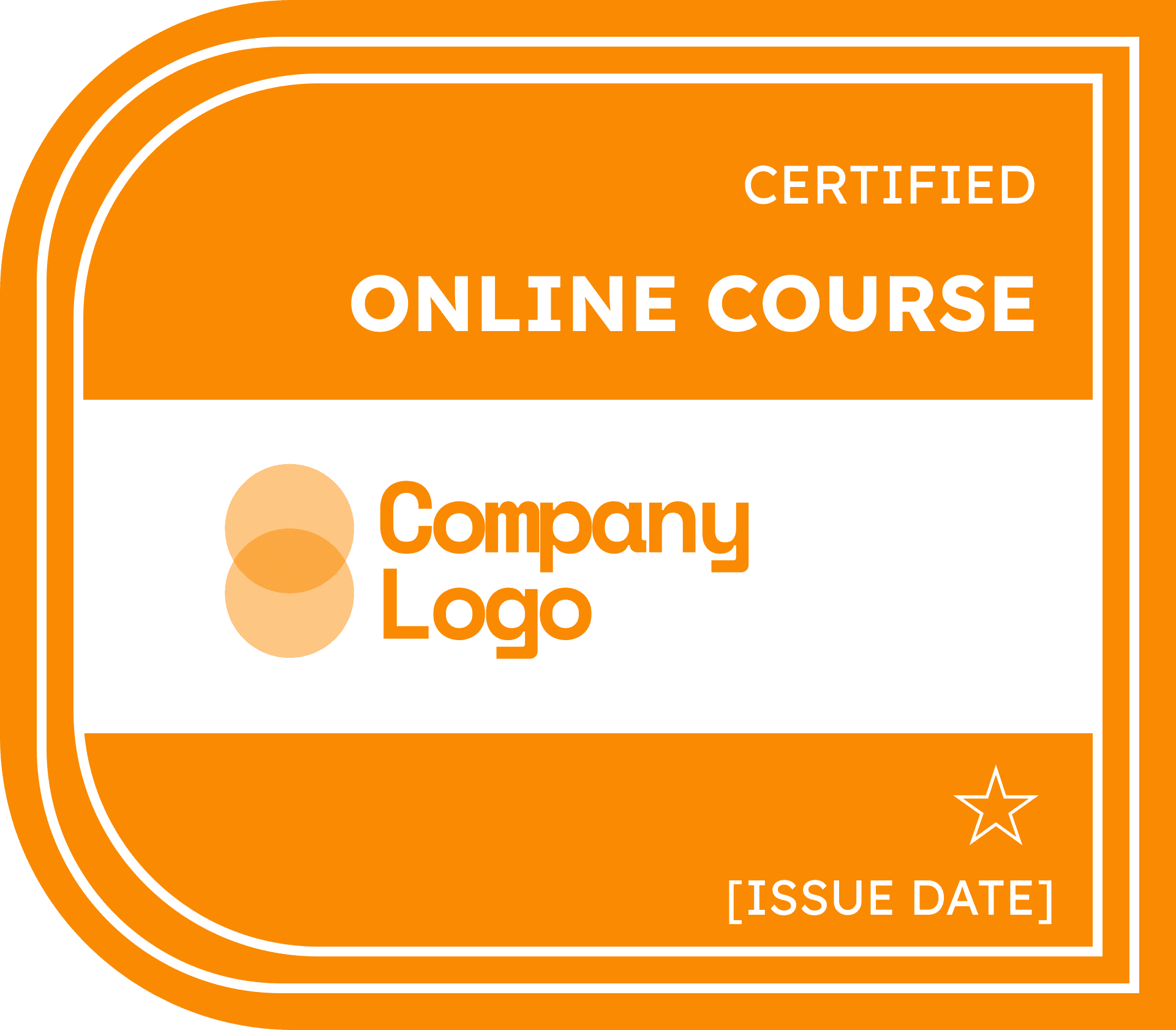 Wauld - Simple and cohesive orange course completion badge template