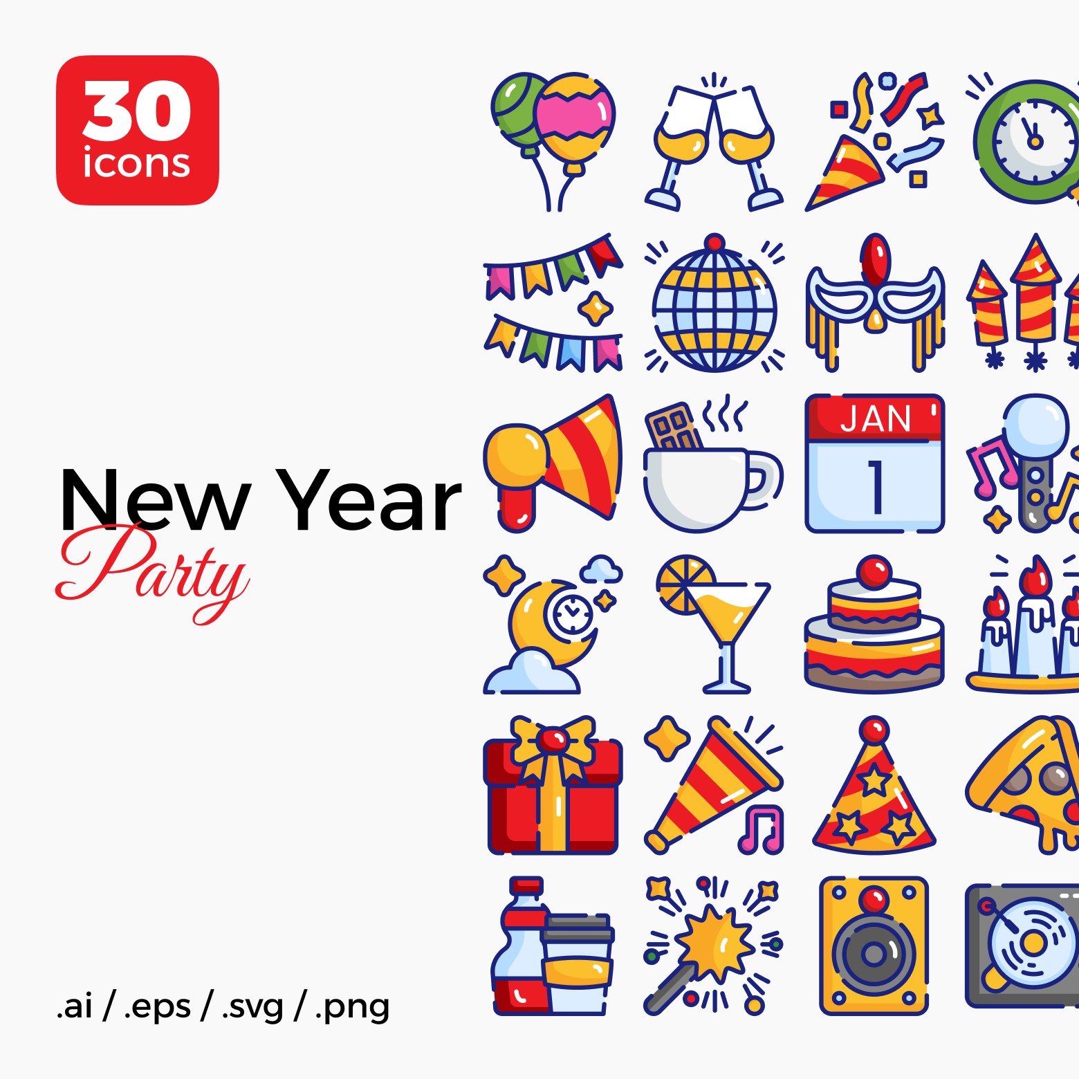 new-year-party-icon-pack