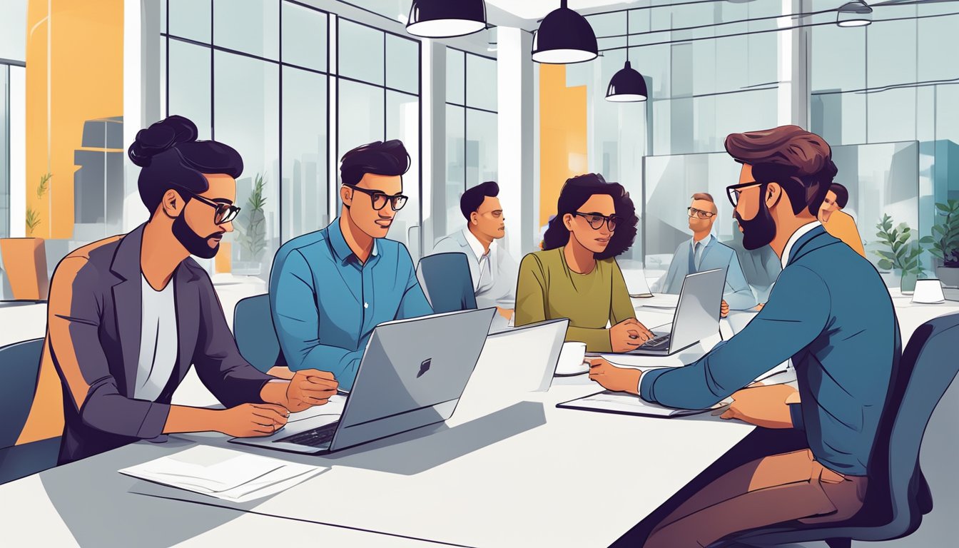 Ein entspannter Arbeitsbereich mit Pflanzen und gemütlichen Sitzecken, der eine offene und einladende Unternehmenskultur darstellt.