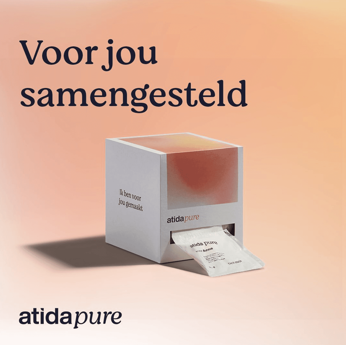 Atida pure poster met tekst en een printer