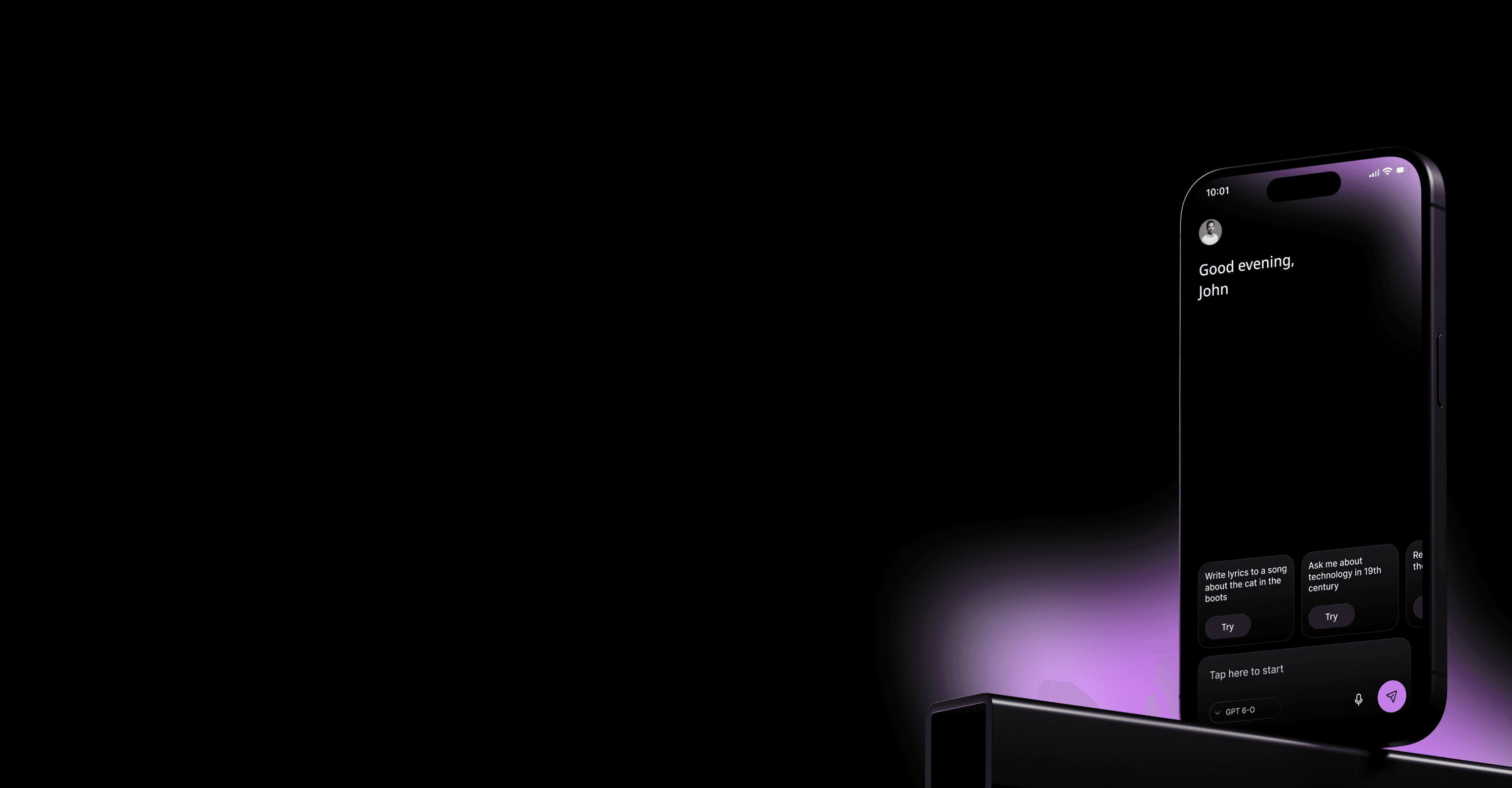 Purple orb on dark background that represent AI technology used in Nextio