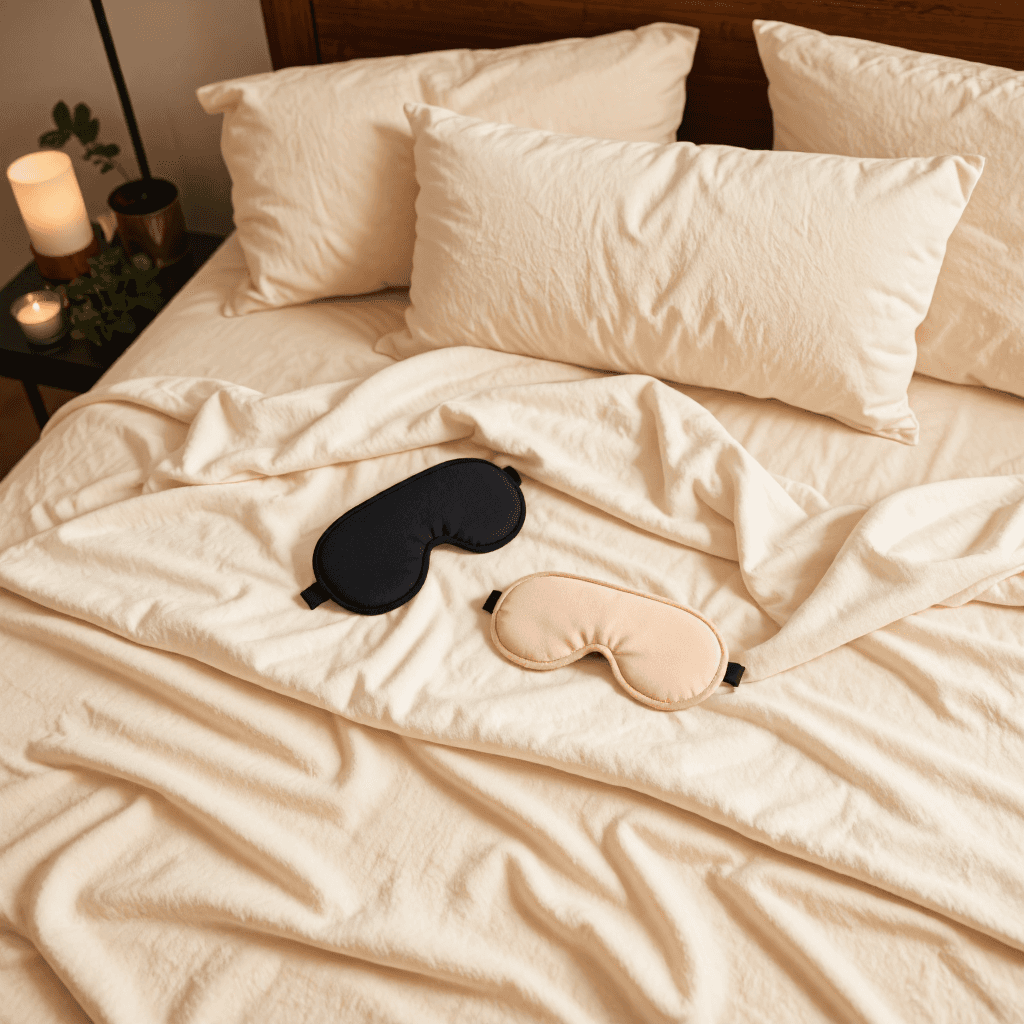 product photography of sleep masks