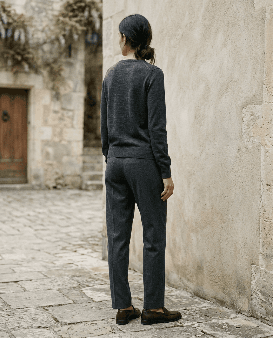 Charcoal Merino Crewneck — Charcoal — full