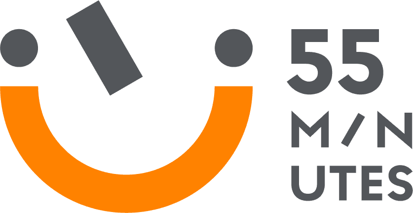 55 Minutes coloured logo
