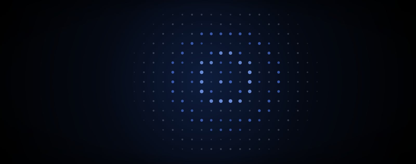 Glowing blue dot grid on dark background