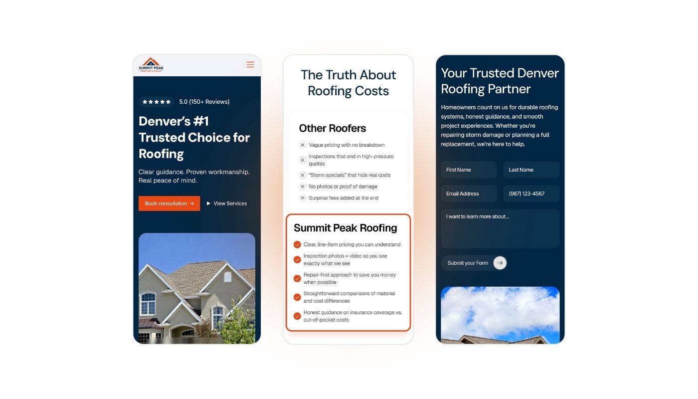roofing website design