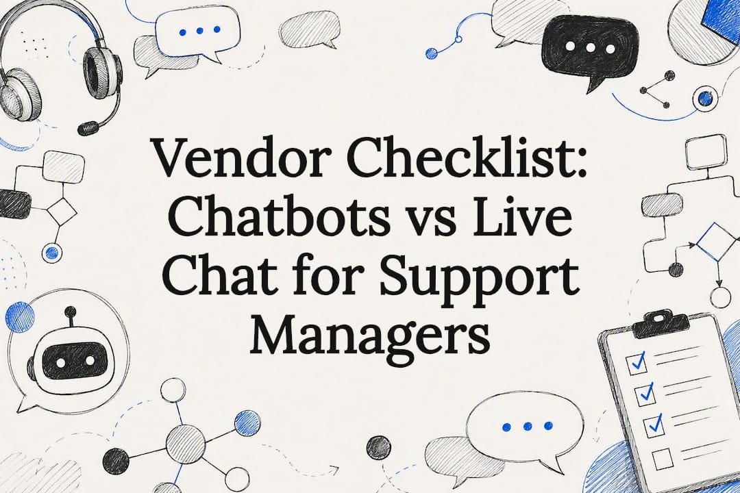 Chatbot and live chat title card illustration