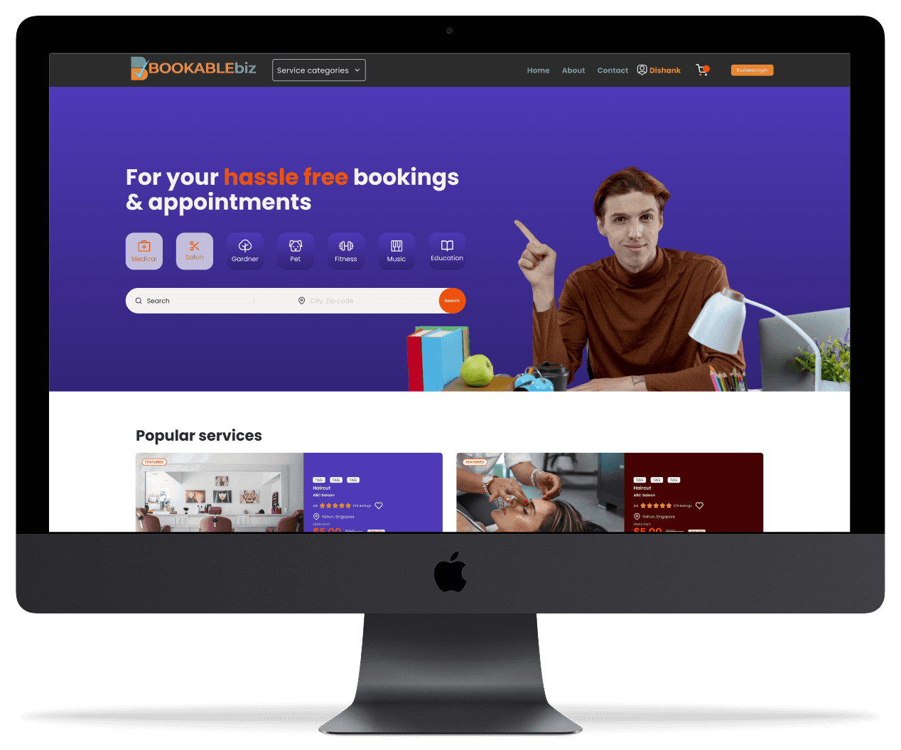 Bookablebiz Website Mockup