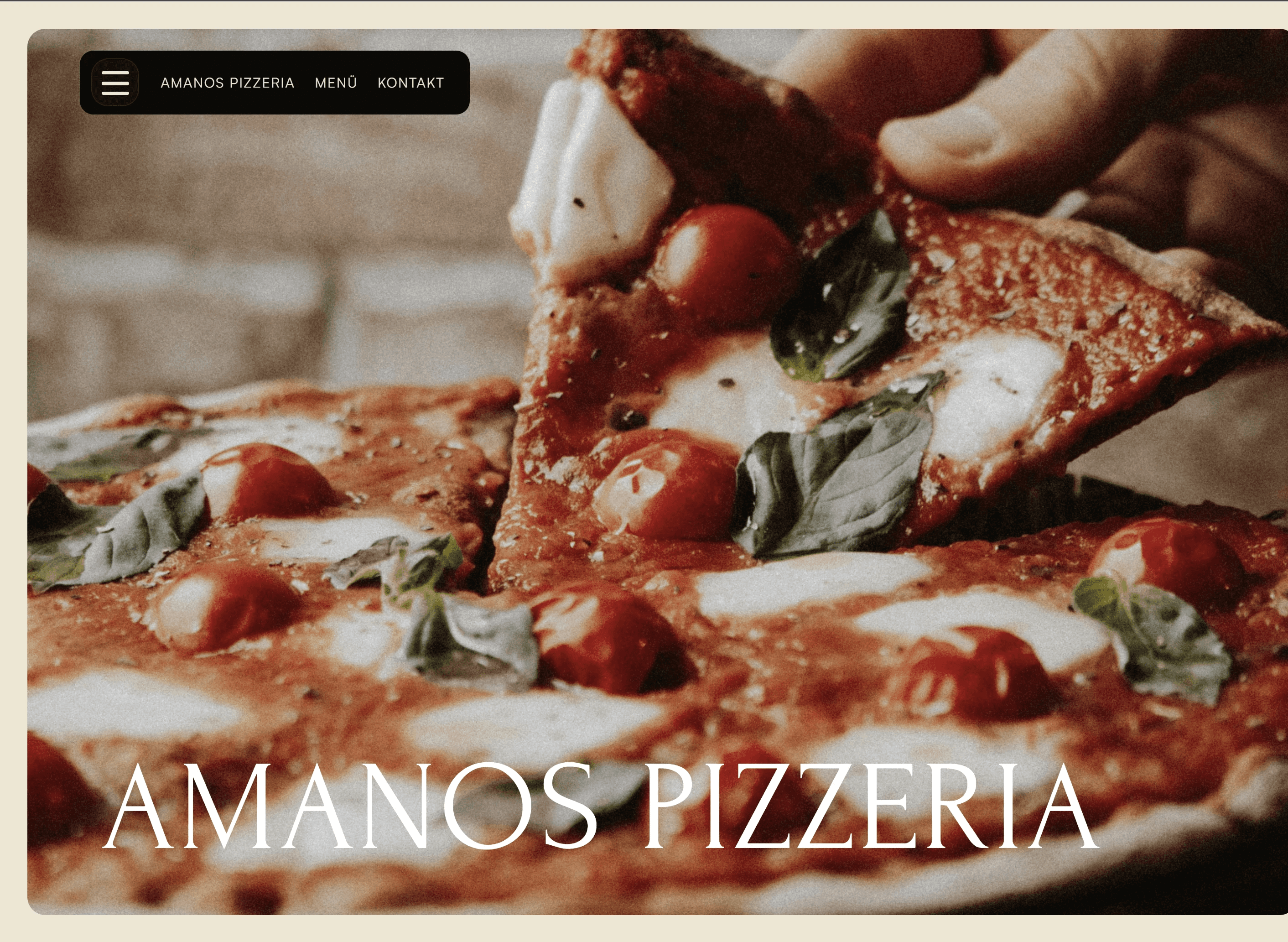 Webseite für Amanos Pizzeria