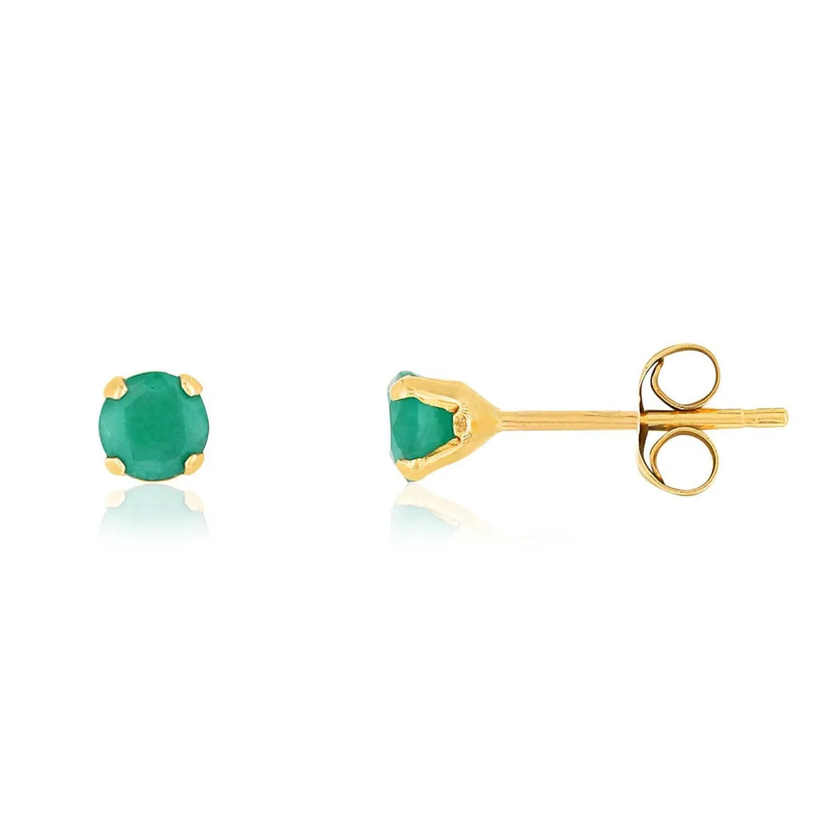 Boucles d'oreilles en or jaune 750 sertie de émeraudes