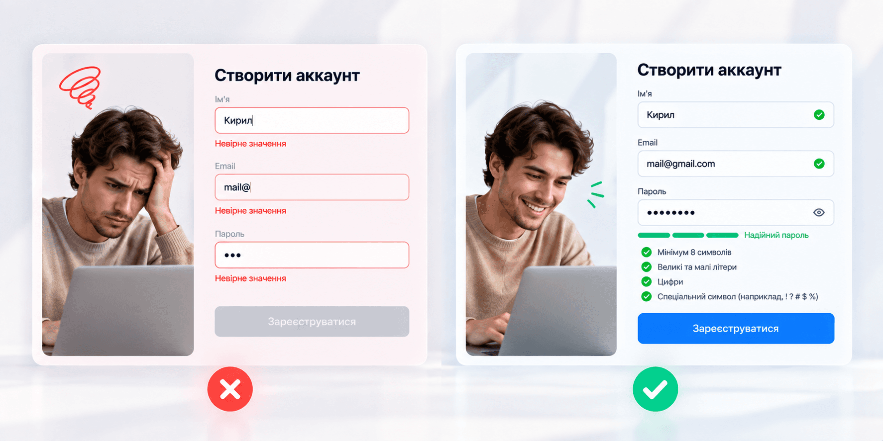 Форми повинні допомагати, а не карати за помилки