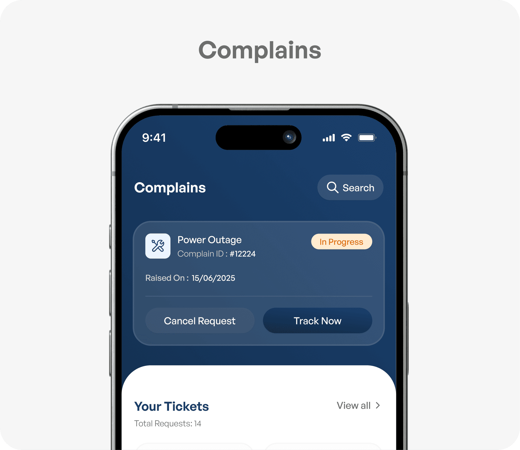 Telangana Electricity app complains card interface design