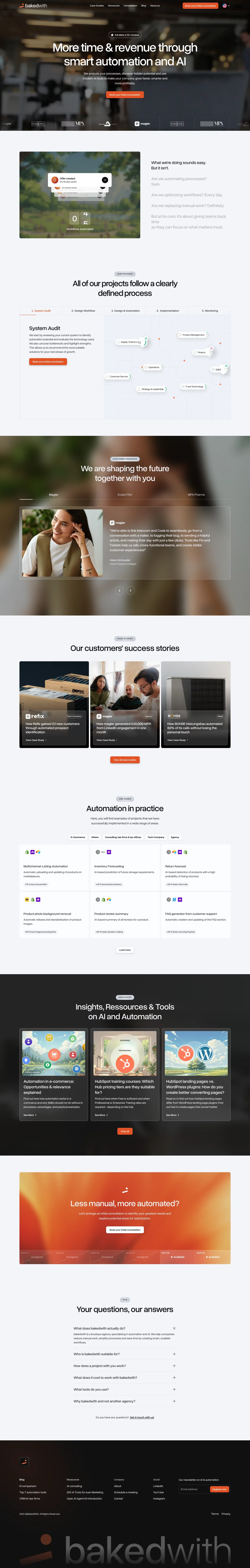 Your AI & Automation Agency landing page screenshot showcasing AI and Tech design